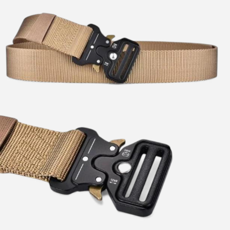 Ceinture Tissu Tactique Elastique Militaire Beige