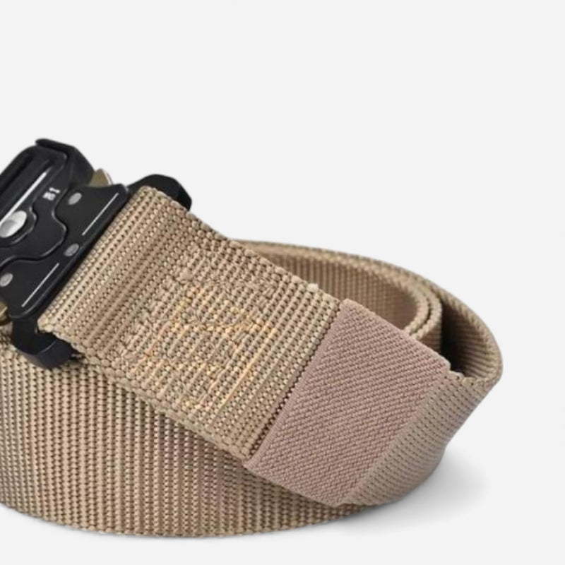 Ceinture Tissu Tactique Elastique Militaire Beige