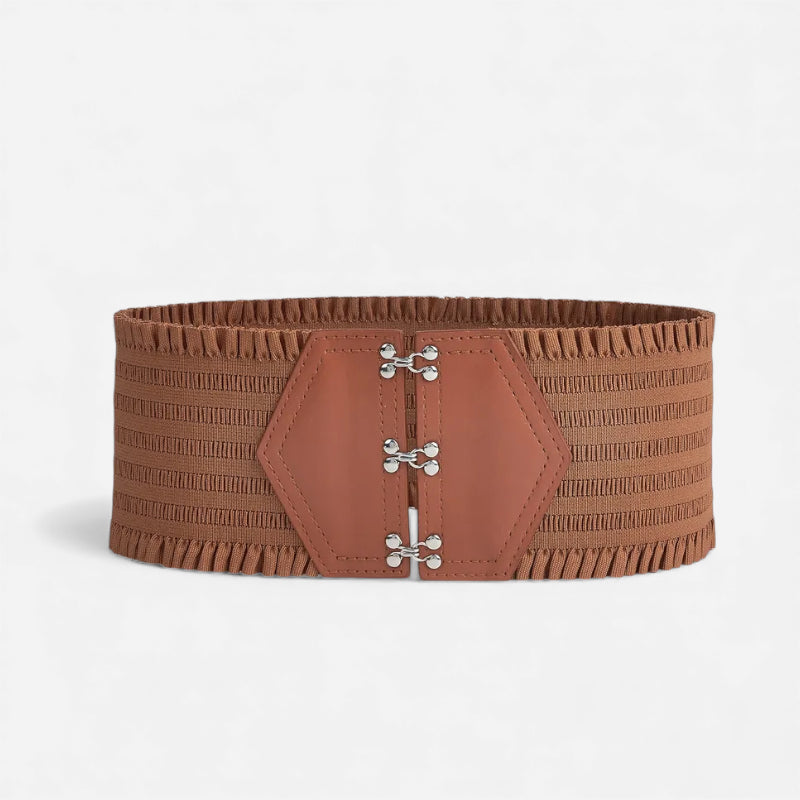 Ceinture Elastique Taille Haute Marron