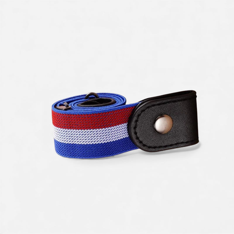 Ceinture Sans Boucle Elastique Bleu Blanc Rouge Femme et Homme