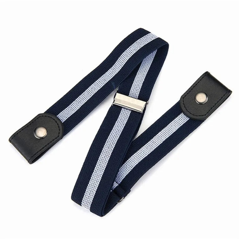 Ceinture Sans Boucle Elastique Bleu et Blanc Homme et Femme