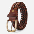Ceinture Cuir Tressée Marron
