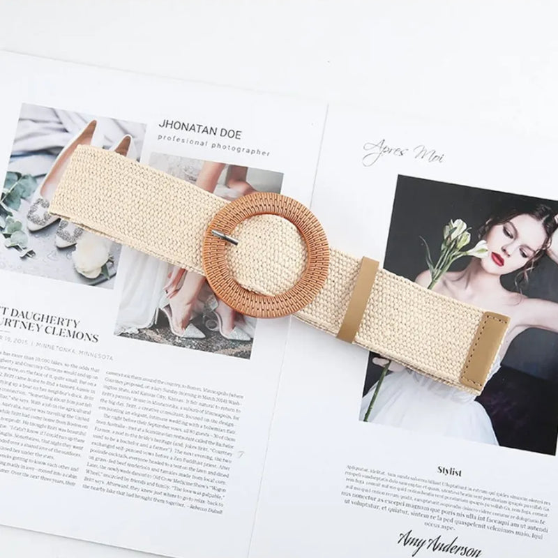 Ceinture Large Femme Raphia - Ajustable
