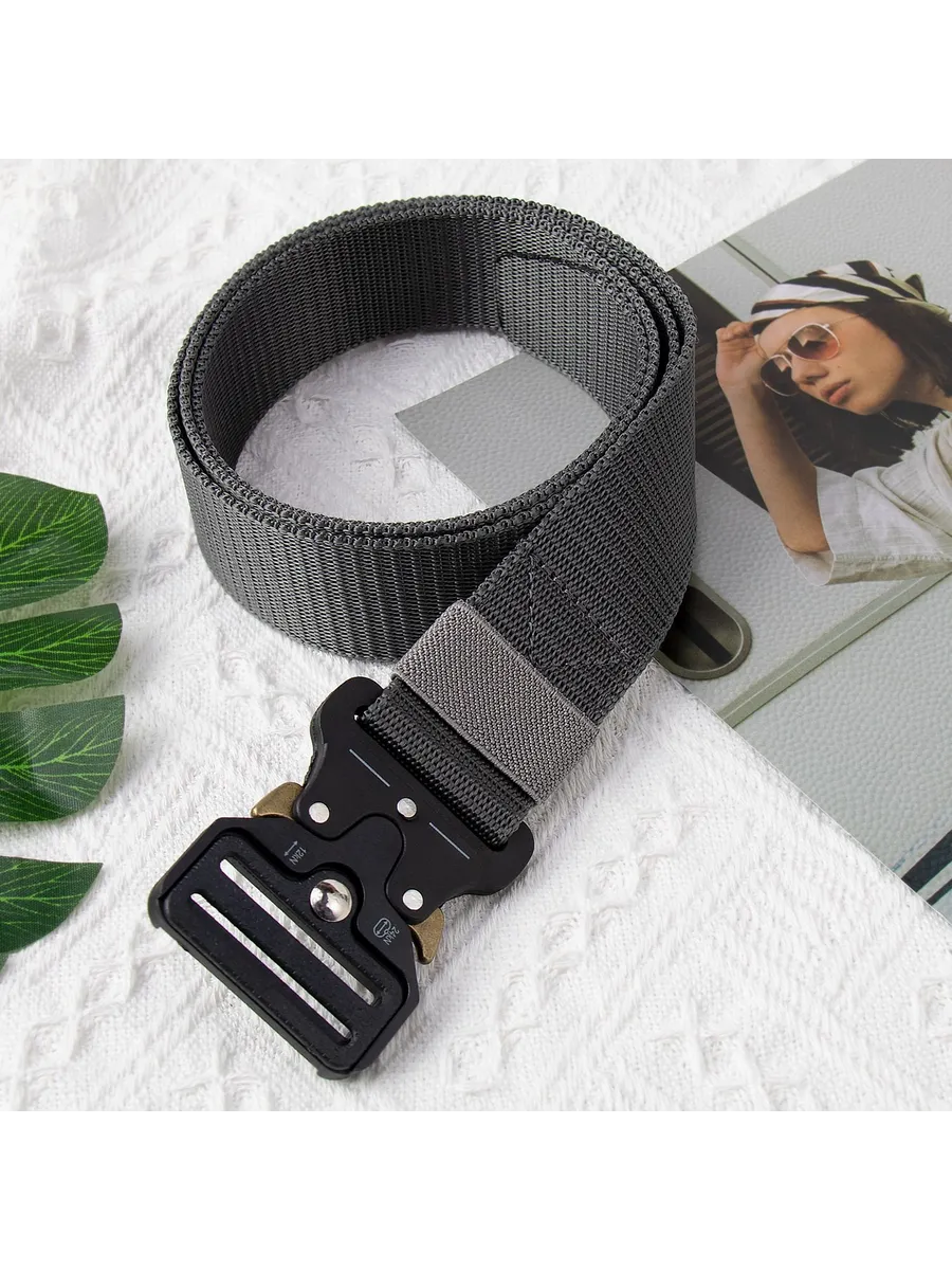 Ceinture Tissu Tactique Elastique Militaire Grise