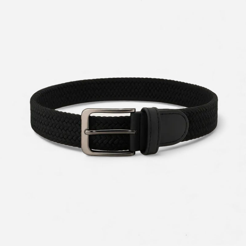 Ceinture Tissu Tressé Noir Unisexe