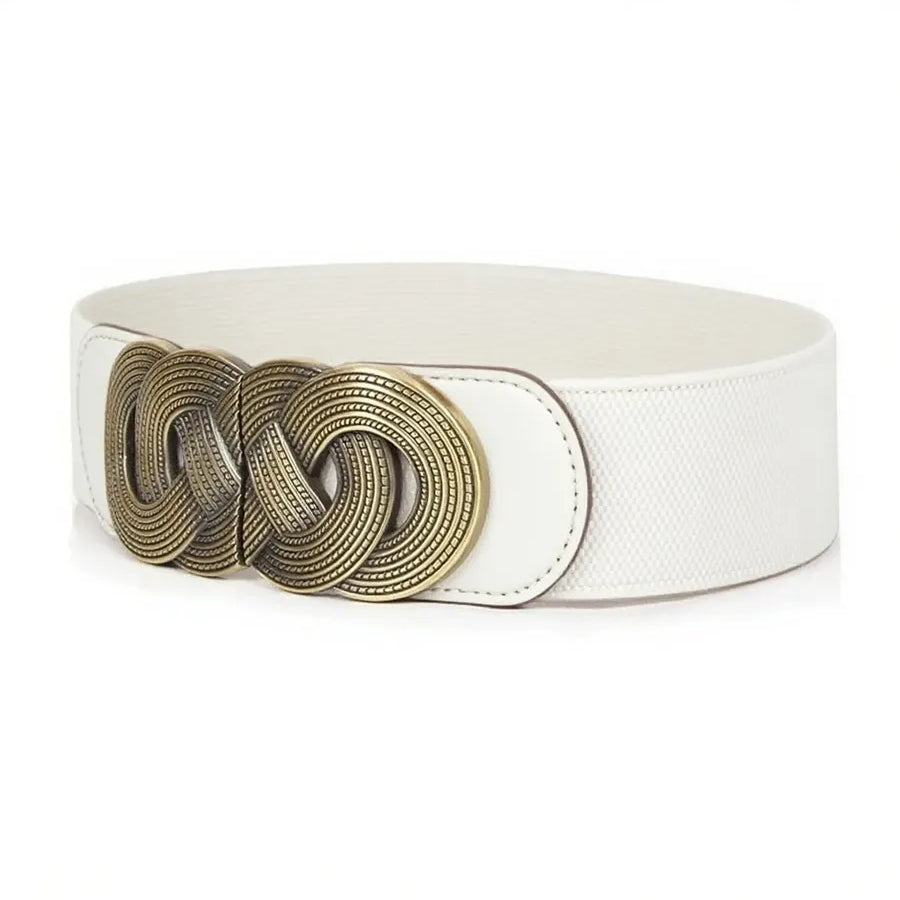 Ceinture Large Tissu Elastique Blanche Femme