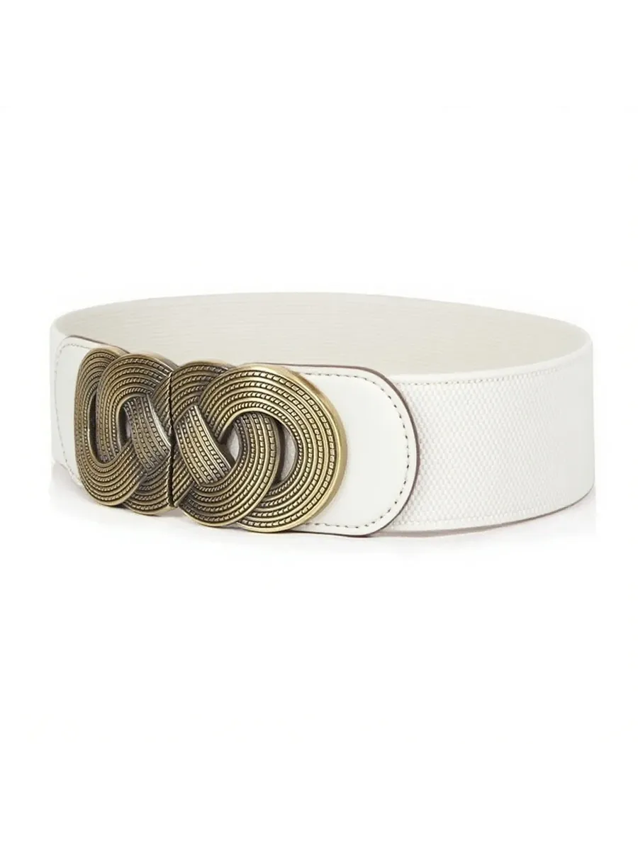 Ceinture Large Tissu Elastique Blanche Femme