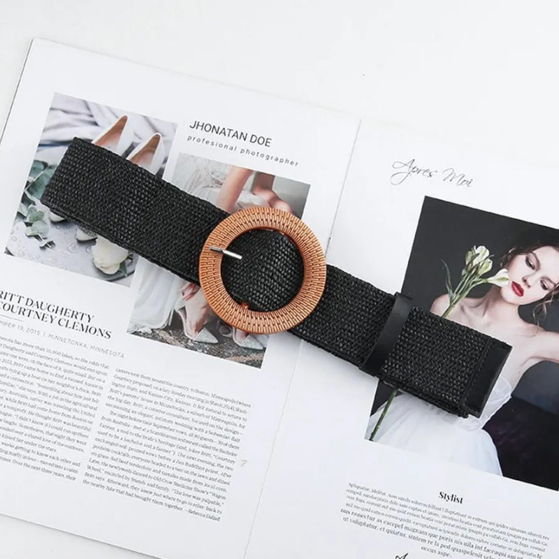 Ceinture Tressée Raphia Femme - Ajustable