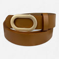 Ceinture Femme Cuir Marron Boucle Dorée