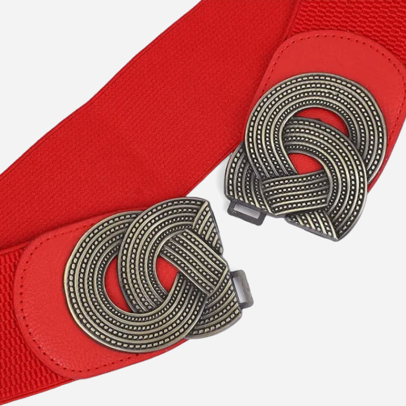 Ceinture Large Elastique Femme Rouge