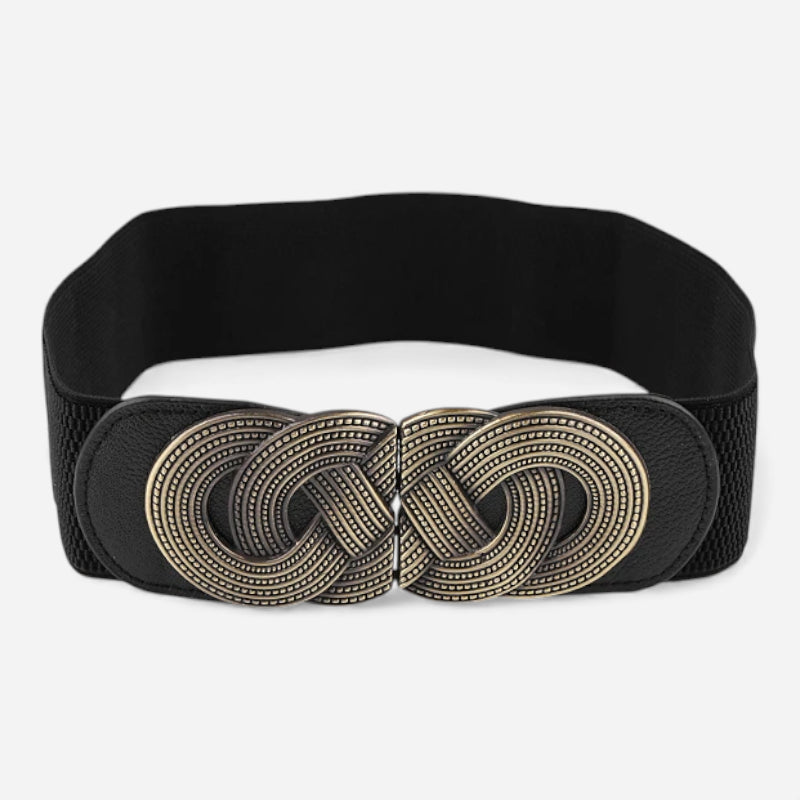 Ceinture Large Elastique Noir Femme