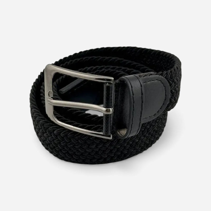Ceinture Tissu Tressé Noir Unisexe