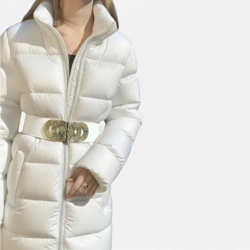 Ceinture Large Tissu Elastique Blanche Femme