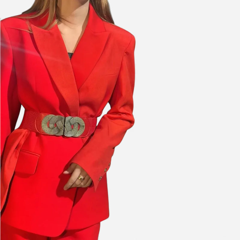 Ceinture Large Elastique Femme Rouge