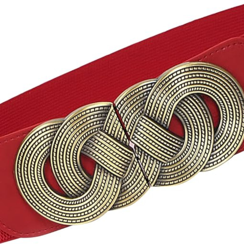 Ceinture Large Elastique Femme Rouge