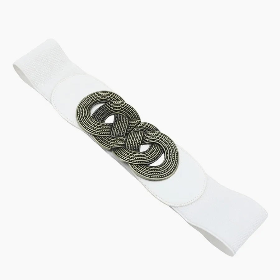 Ceinture Large Tissu Elastique Blanche Femme