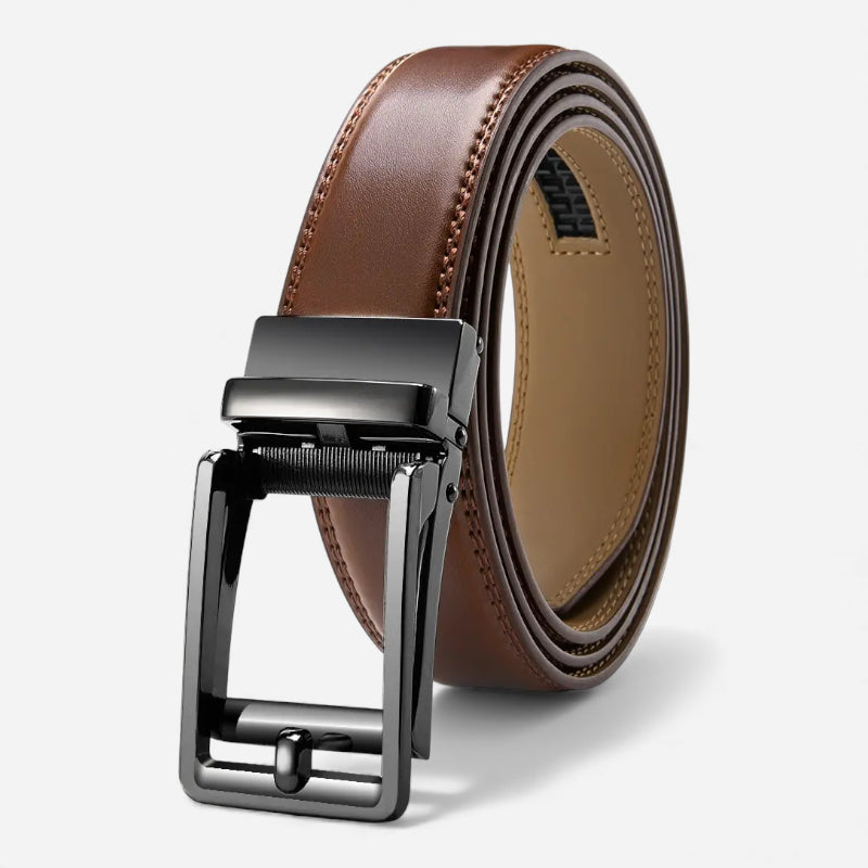 Ceinture Cuir Marron Automatique Homme - Réversible 2 en 1