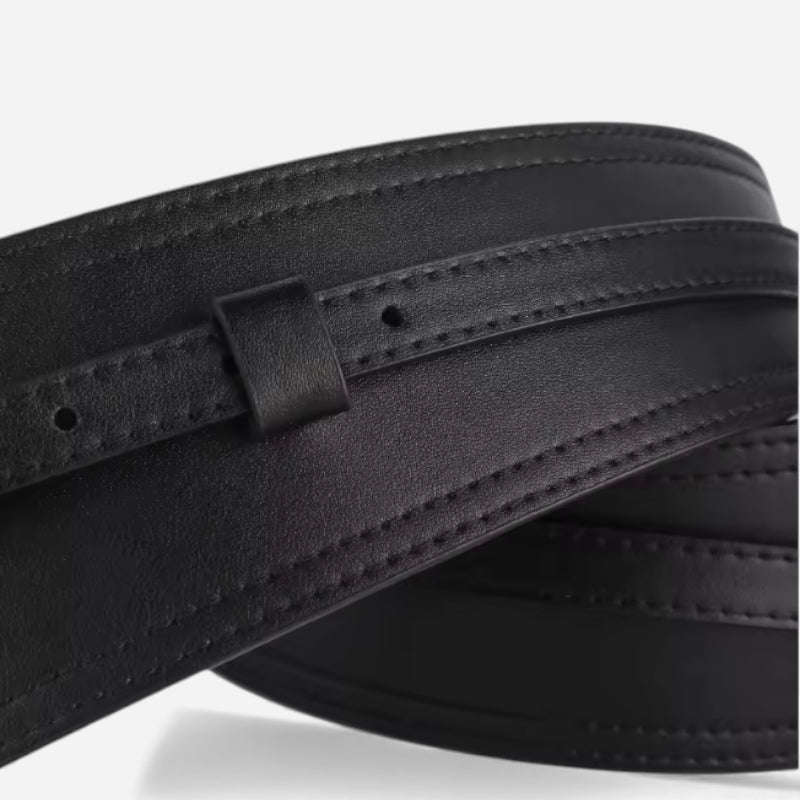 Ceinture Large Cuir Noir Femme