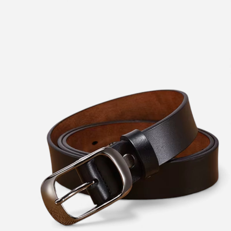 Ceinture Cuir Noir Boucle Noir Brillant Femme