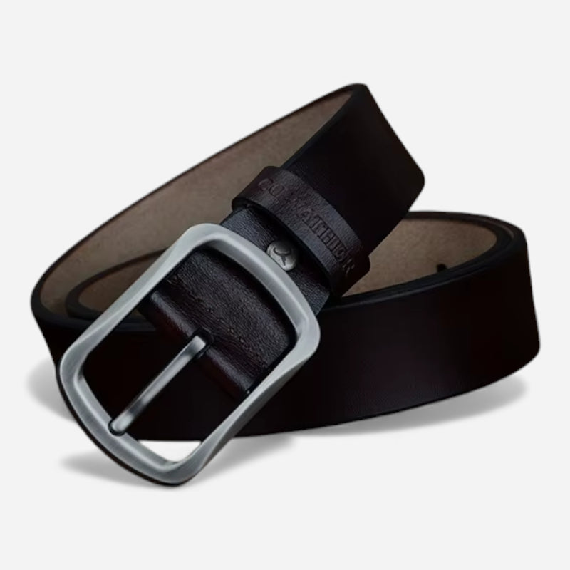 Ceinture En Cuir Marron Très Foncé