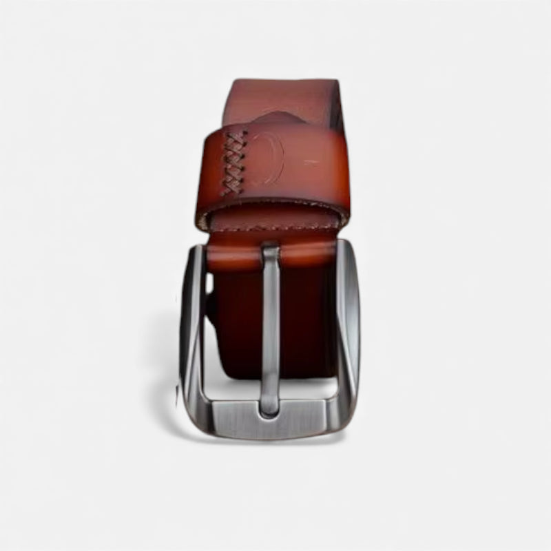 Ceinture Cuir Véritable Marron Cognac Homme