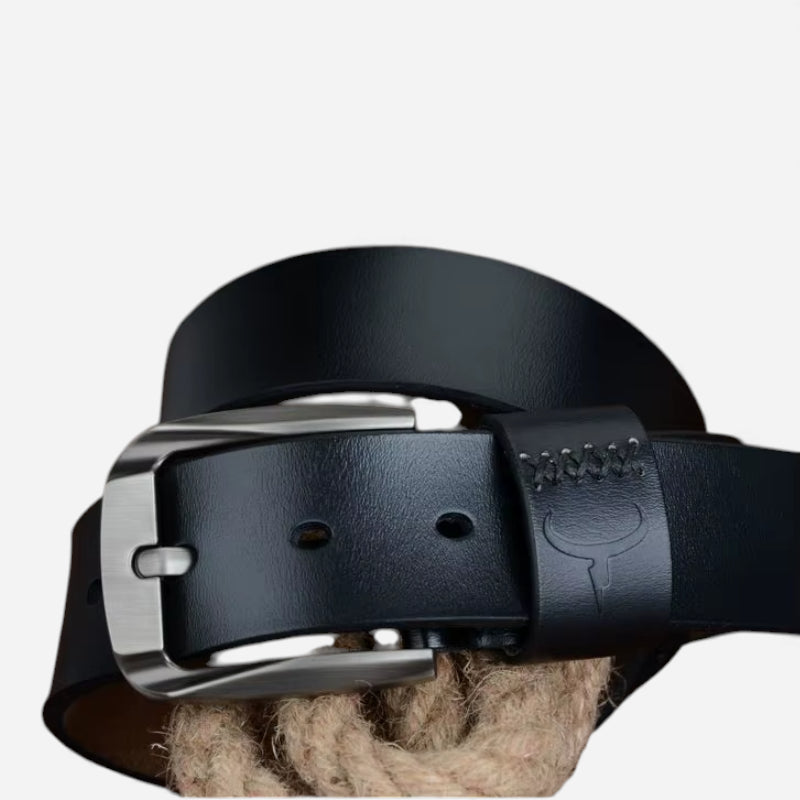 Ceinture Cuir Véritable Noir Homme