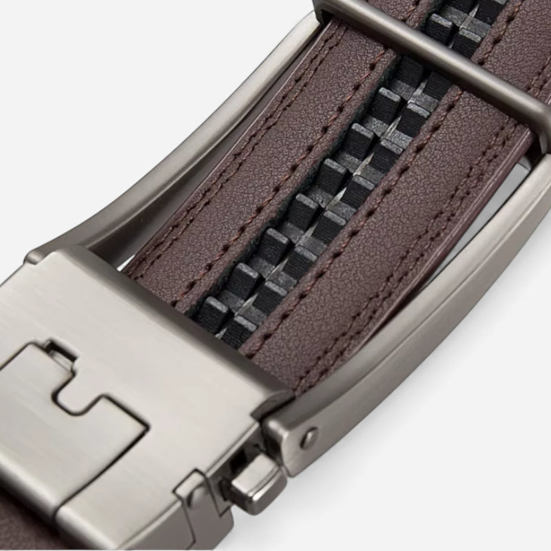 Ceinture En Cuir Marron Automatique Pour Homme