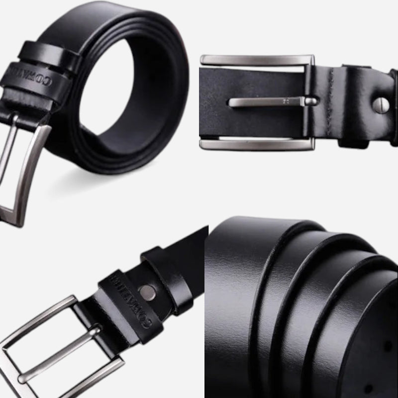 Ceinture En Cuir Noir Unisexe