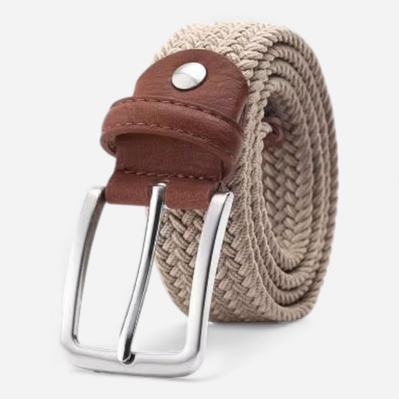 Ceinture Tressée Beige Unisexe
