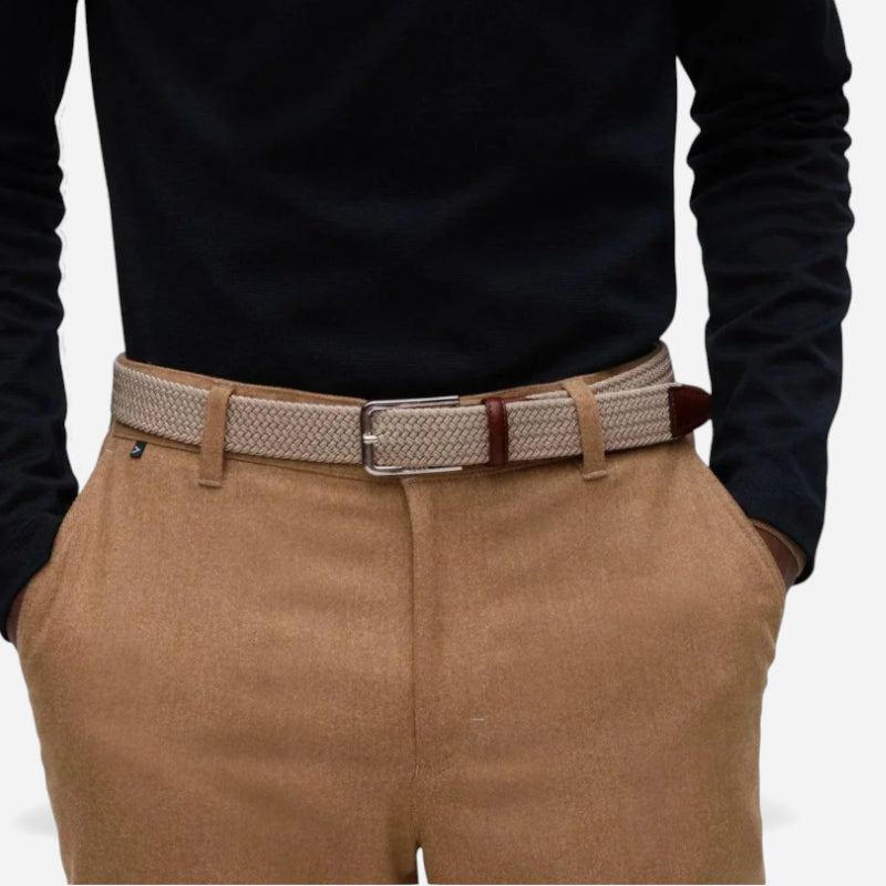 Ceinture Tressée Beige Unisexe