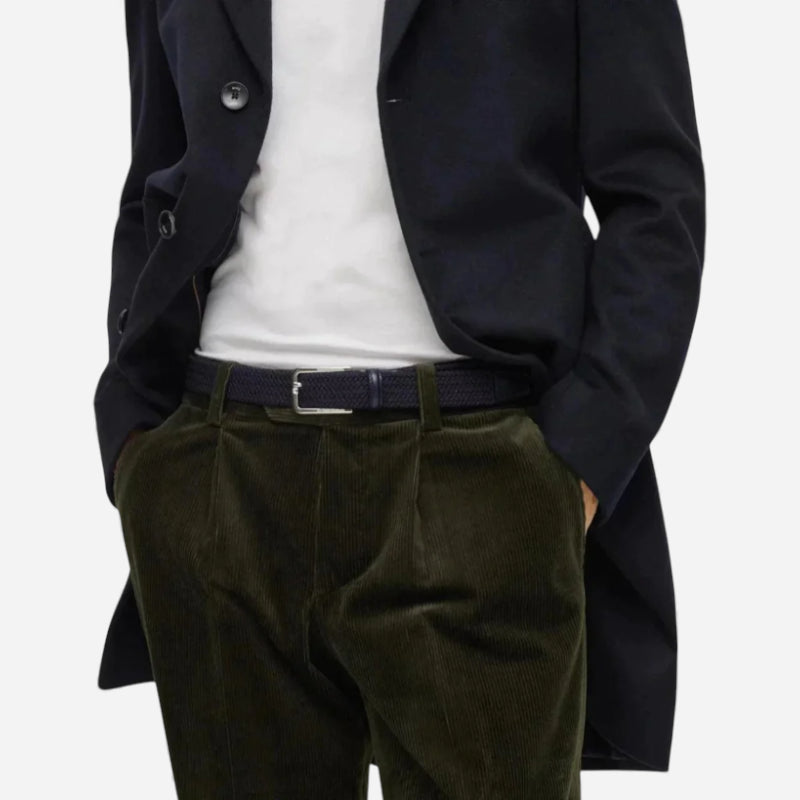 Ceinture Tressée Bleu Marine Foncé