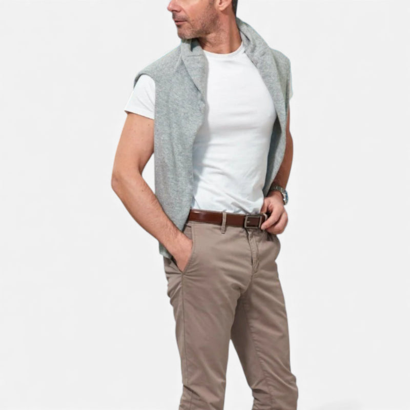 Ceinture Cuir Marron Boucle Automatique Argentée Homme