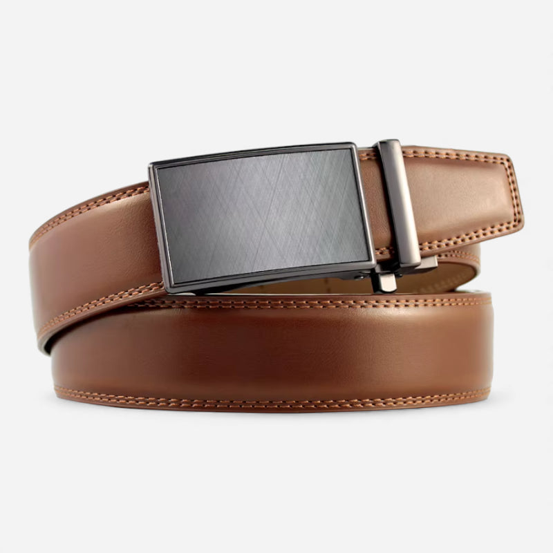 Ceinture Cuir Marron Foncé Automatique Homme