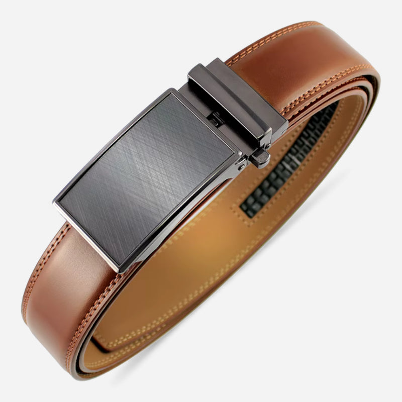 Ceinture Cuir Marron Foncé Automatique Homme
