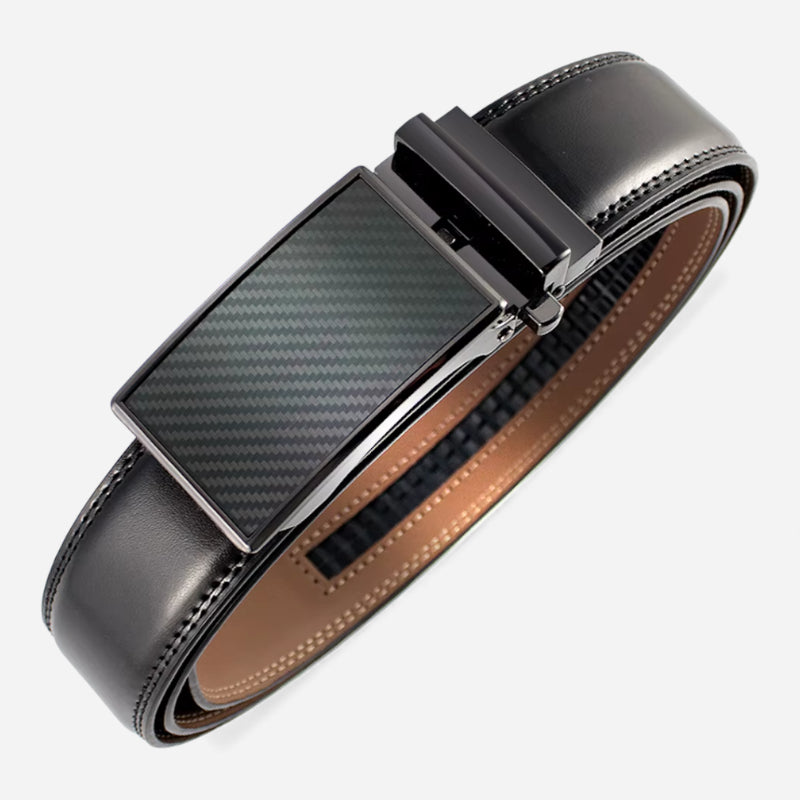 Ceinture En Cuir Noir Automatique Homme