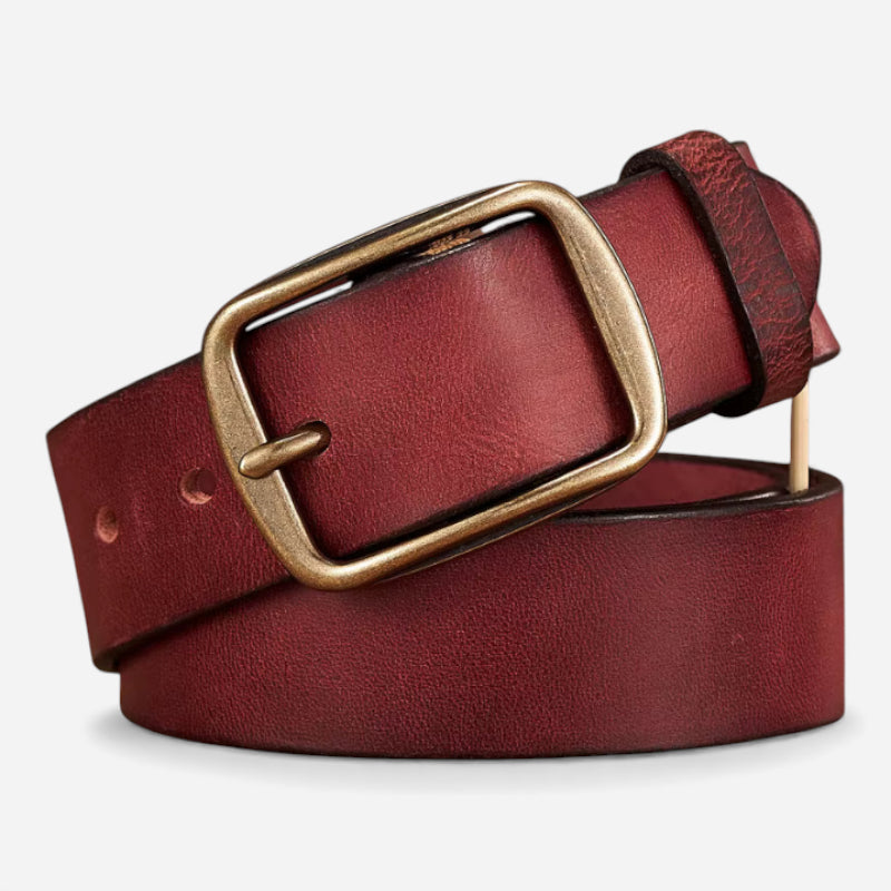Ceinture Cuir Bordeaux Premium Pour Femme & Homme