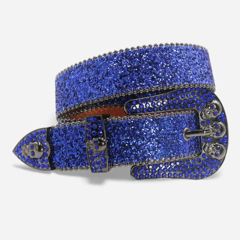 Ceinture Strass Bleu Fantaisie Brillante Punk Y2K Unisexe