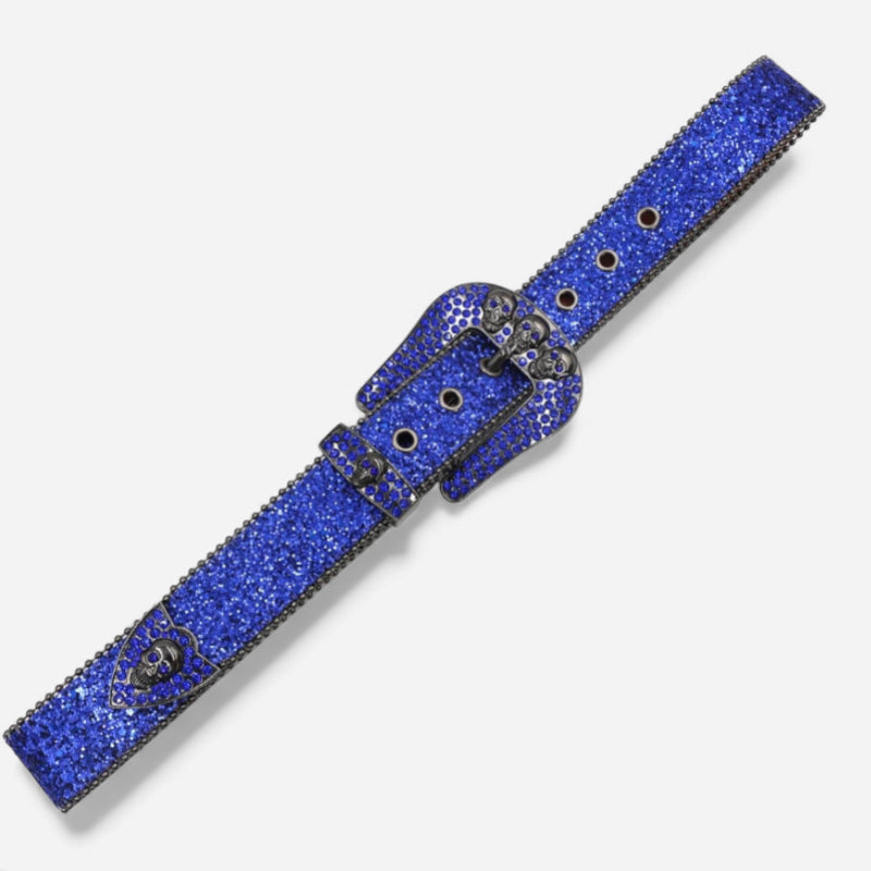 Ceinture Strass Bleu Fantaisie Brillante Punk Y2K Unisexe