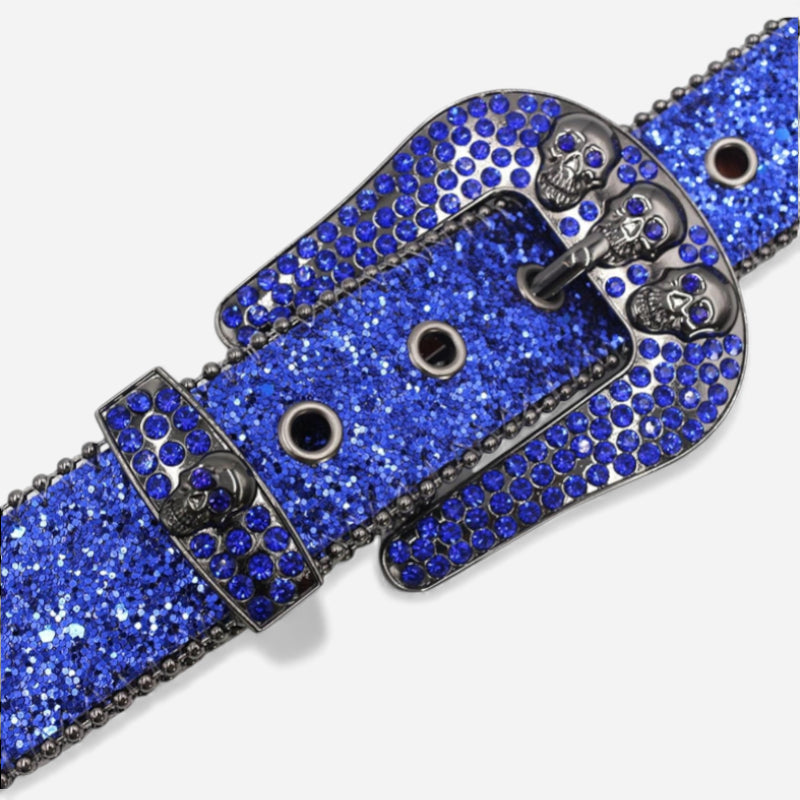Ceinture Strass Bleu Fantaisie Brillante Punk Y2K Unisexe