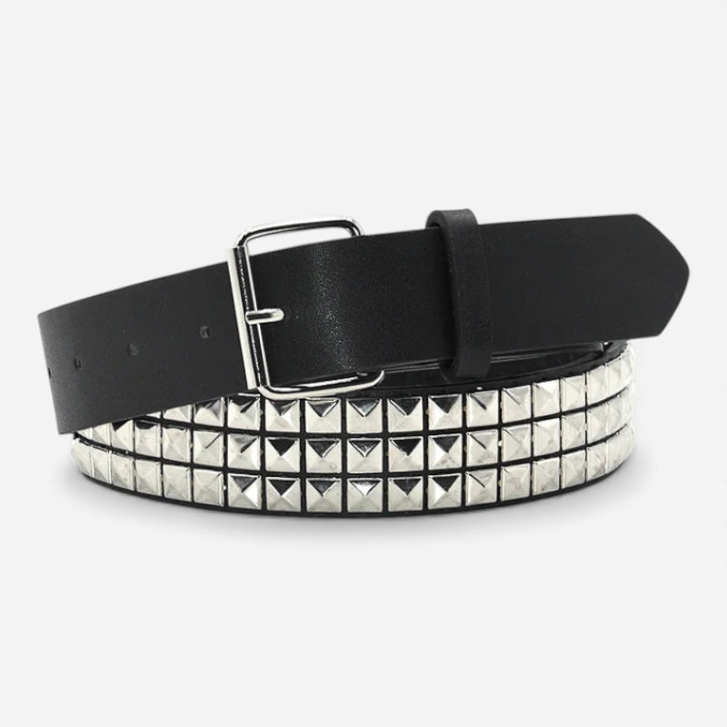 Ceinture Rivet Cuir Noire Pour Femme & Homme