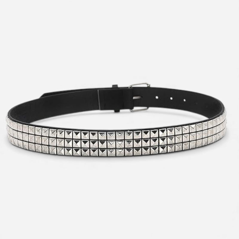 Ceinture Rivet Cuir Noire Pour Femme & Homme