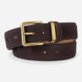 Ceinture Daim Marron Foncé Boucle Dorée