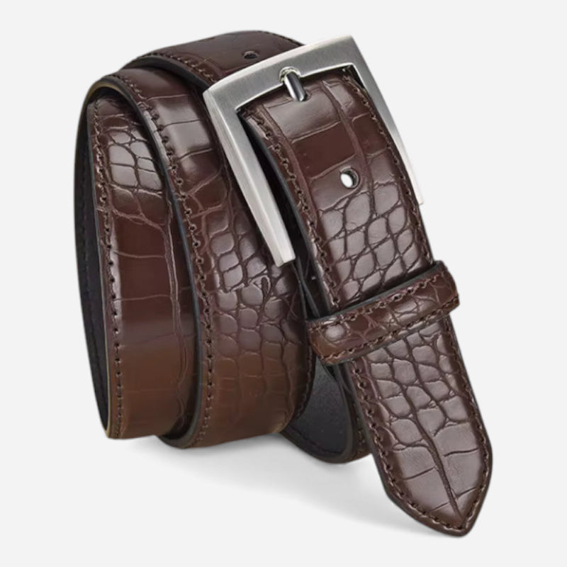 Ceinture Crocodile Marron Foncé