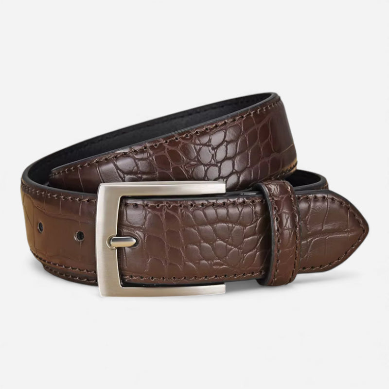 Ceinture Crocodile Marron Foncé