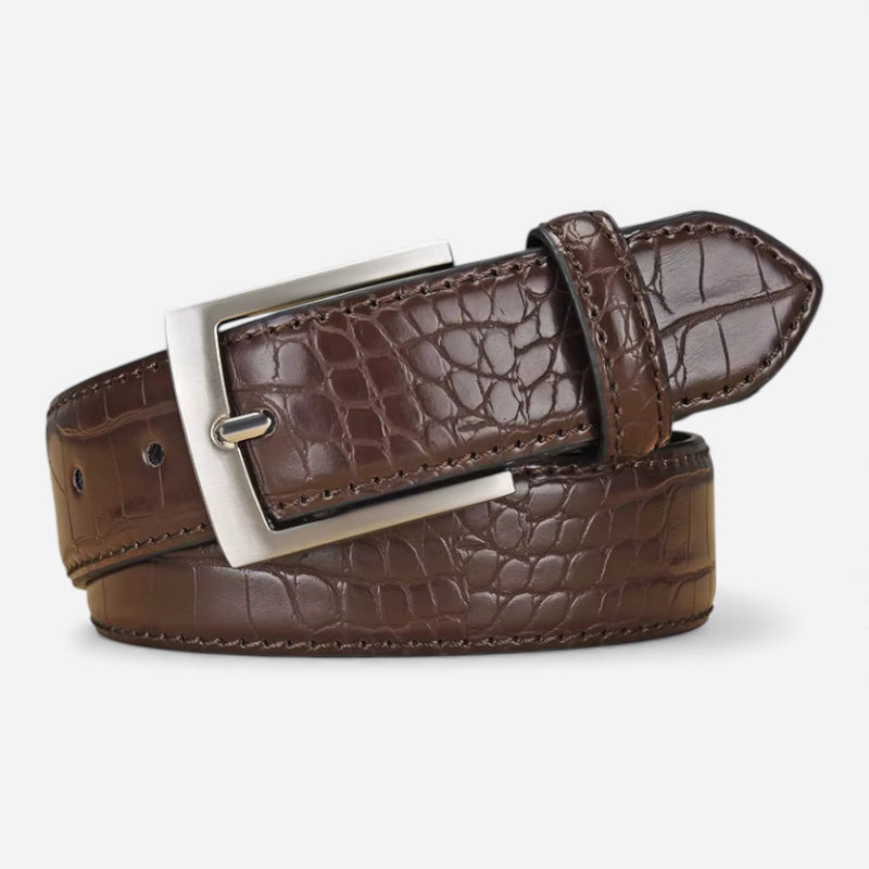 Ceinture Crocodile Marron Foncé