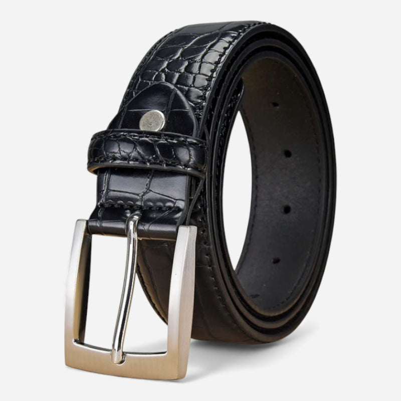 Ceinture Crocodile Noir Homme