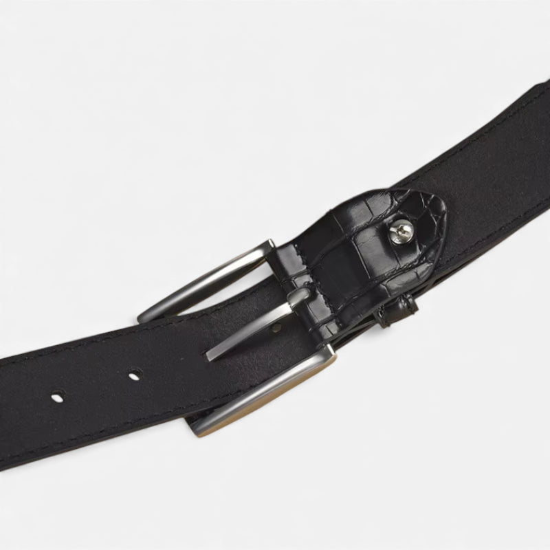 Ceinture Crocodile Noir Homme