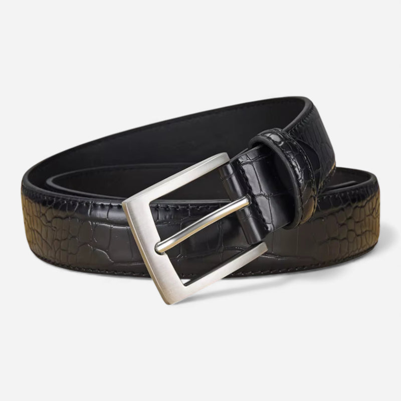 Ceinture Crocodile Noir Homme
