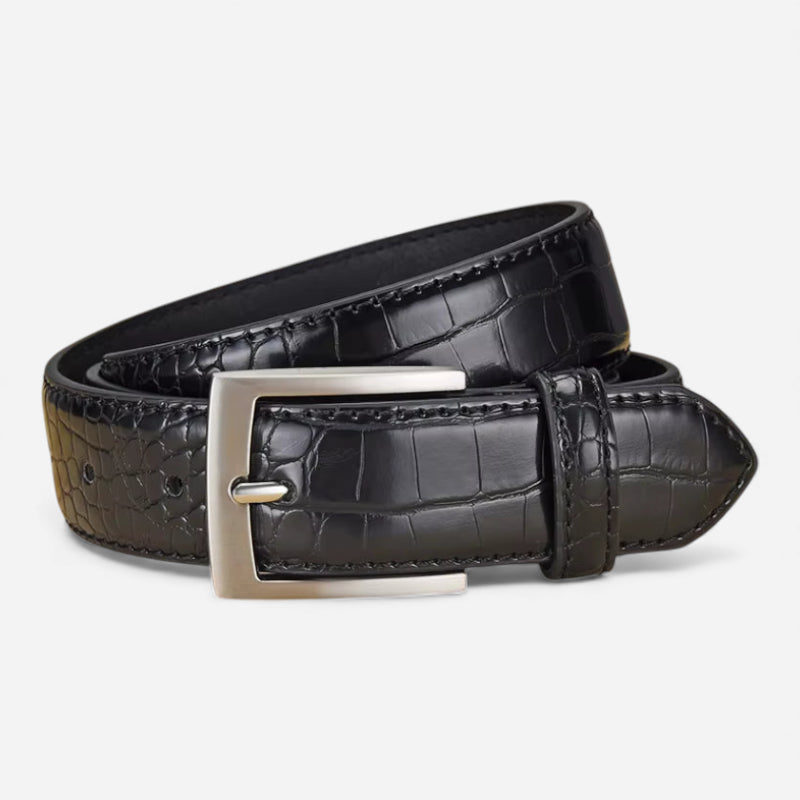 Ceinture Crocodile Noir Homme