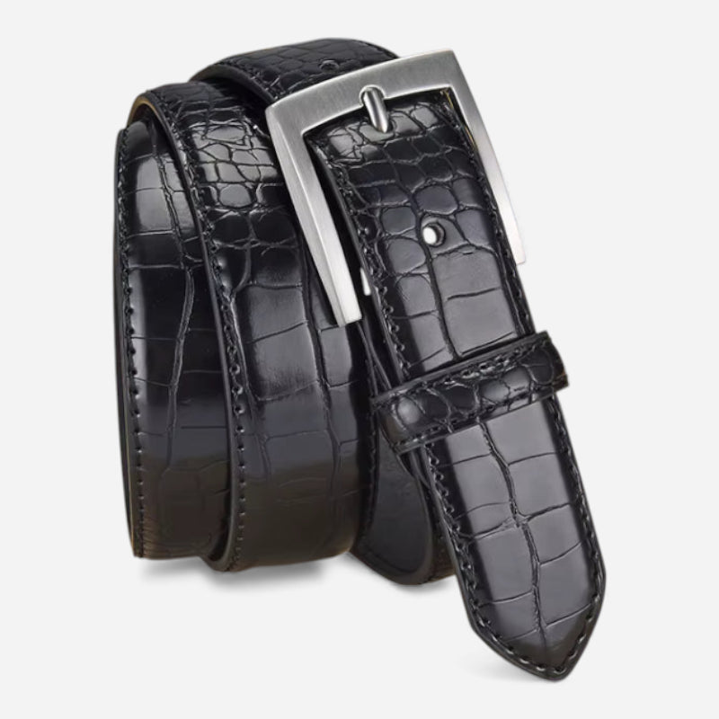 Ceinture Crocodile Noir Homme